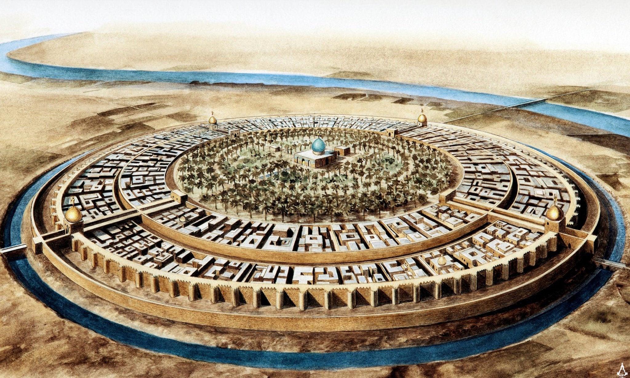 Great round. Мадинат АС-Салам. Багдад древний город. Дворец Мансура Багдад. Круглый город Аль-Мансура.